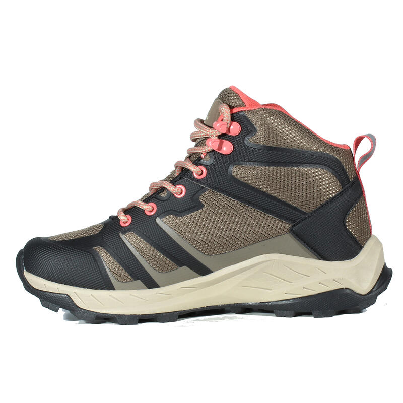 Bota de Senderismo para Mujer Hi-Tec TOUBKAL MID Negro-Taupe Impermeable