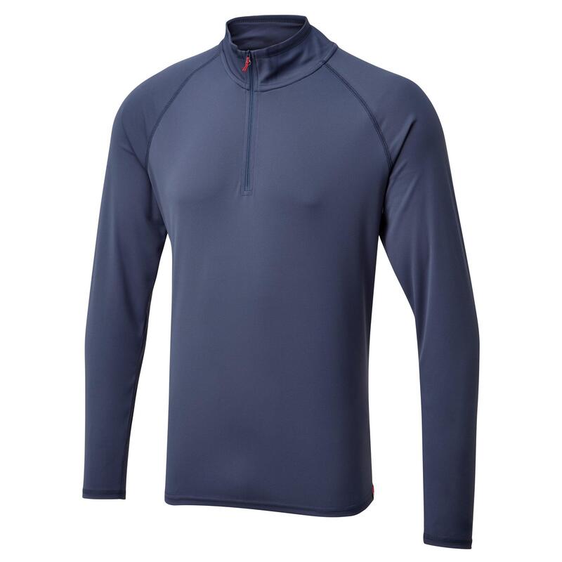 Men’s Lightweight Quick-drying UV Tec Long Sleeve Zip Tee - Pacific Blue