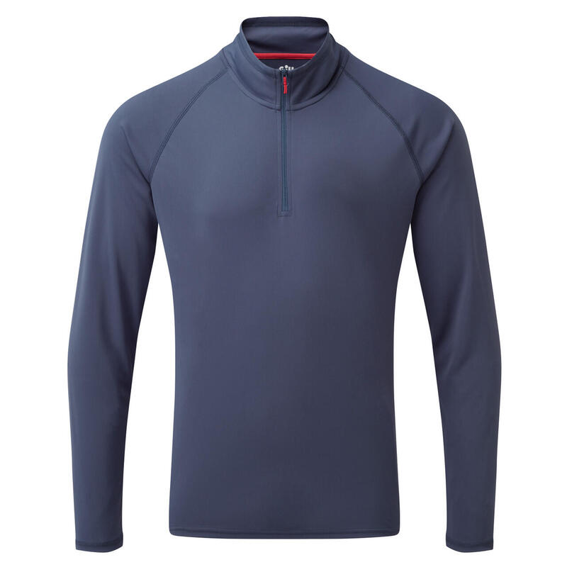 Men’s Lightweight Quick-drying UV Tec Long Sleeve Zip Tee - Pacific Blue