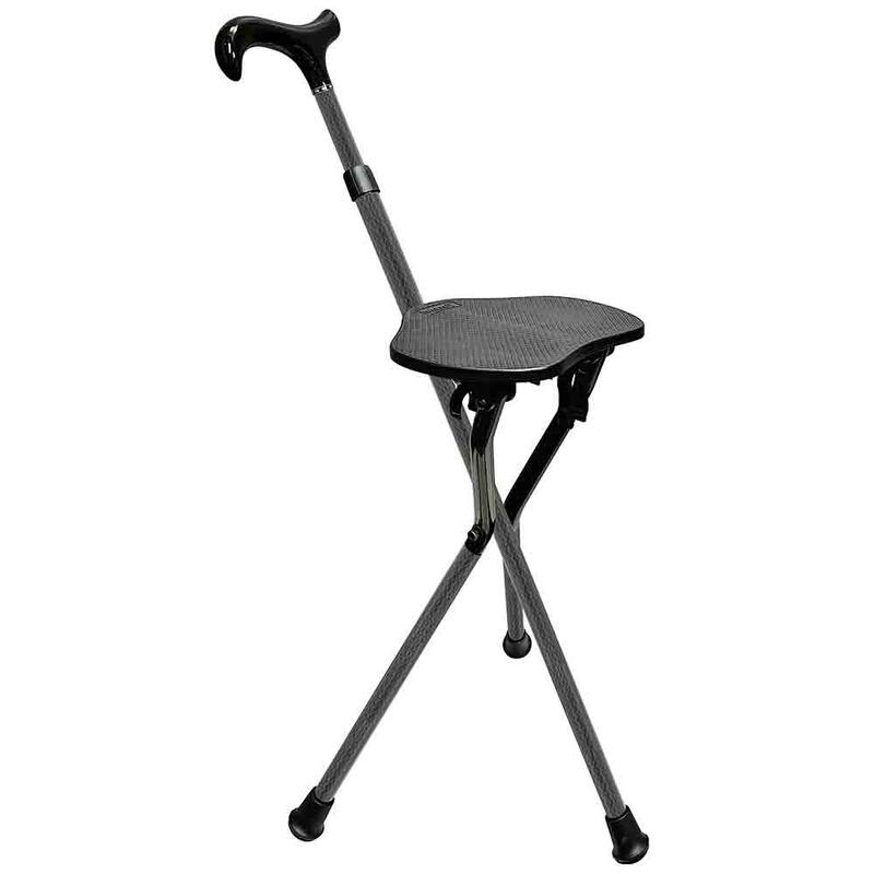 Walksit Chair Carbon Crane 碳纖維摺疊椅子拐杖 - 黑色