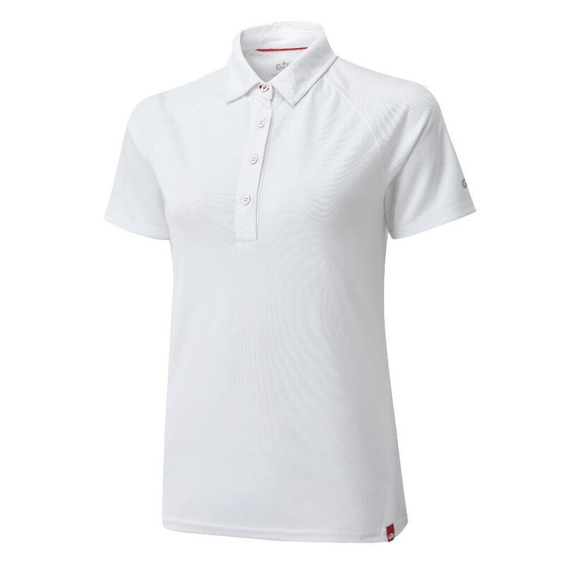 Women's Short Sleeve Quick-dry Sailing  UV Tec Polo - White