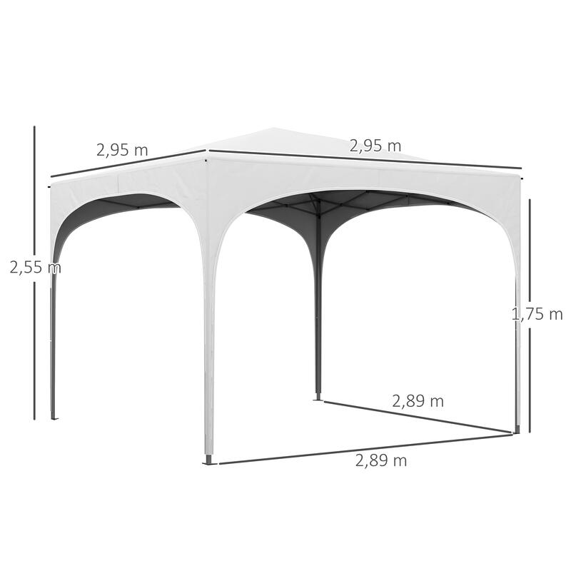 Carpa eventos deportivos Outsunny 295x295x255 cm Blanco