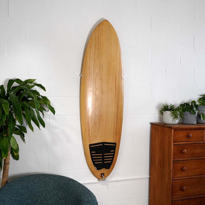 Surfboard Wandhalterung aus Holz für alle Boards mit Finnen