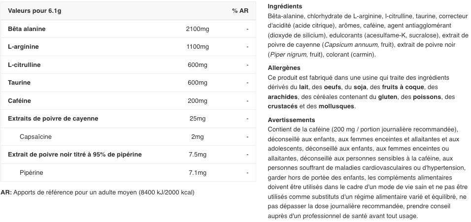 Pre-workout - Knockout 2.0 - Punch aux Agrumes 305g 2/3