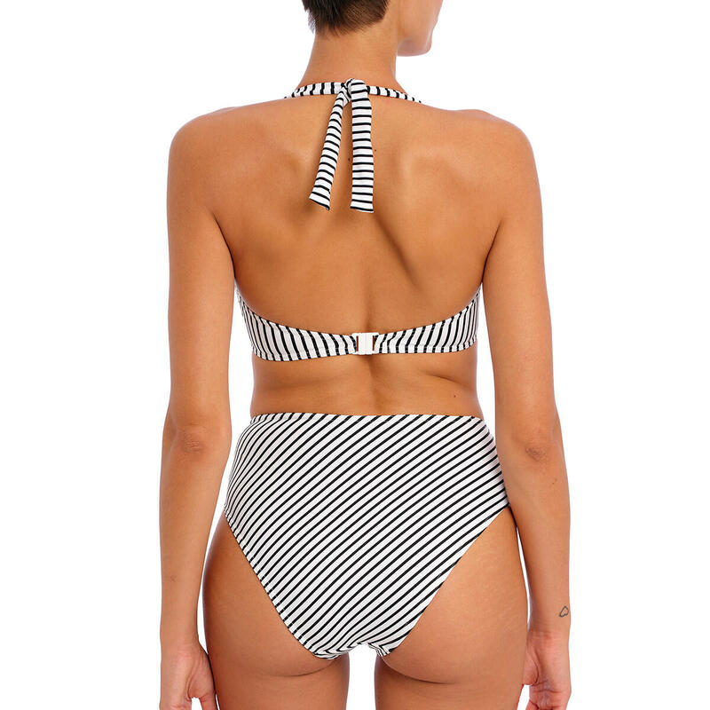 Bas de maillot de bain rayé taille haute Jewel cove