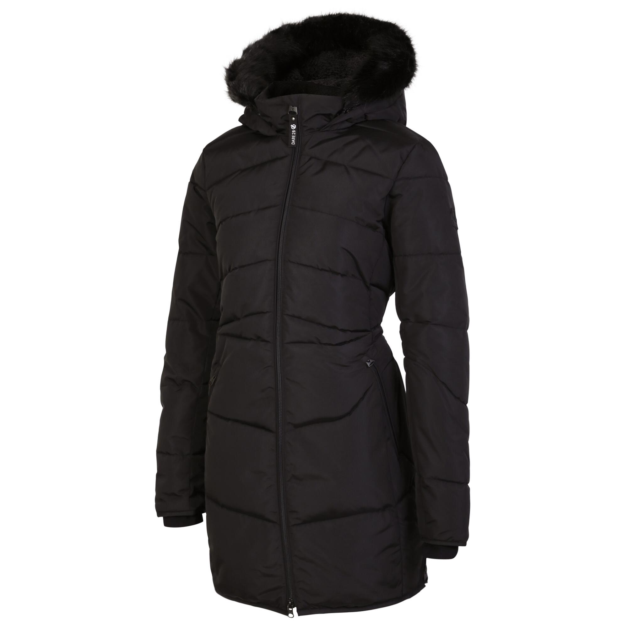 Womens/Ladies Striking III Long Length Padded Jacket (Black/Black) 3/4