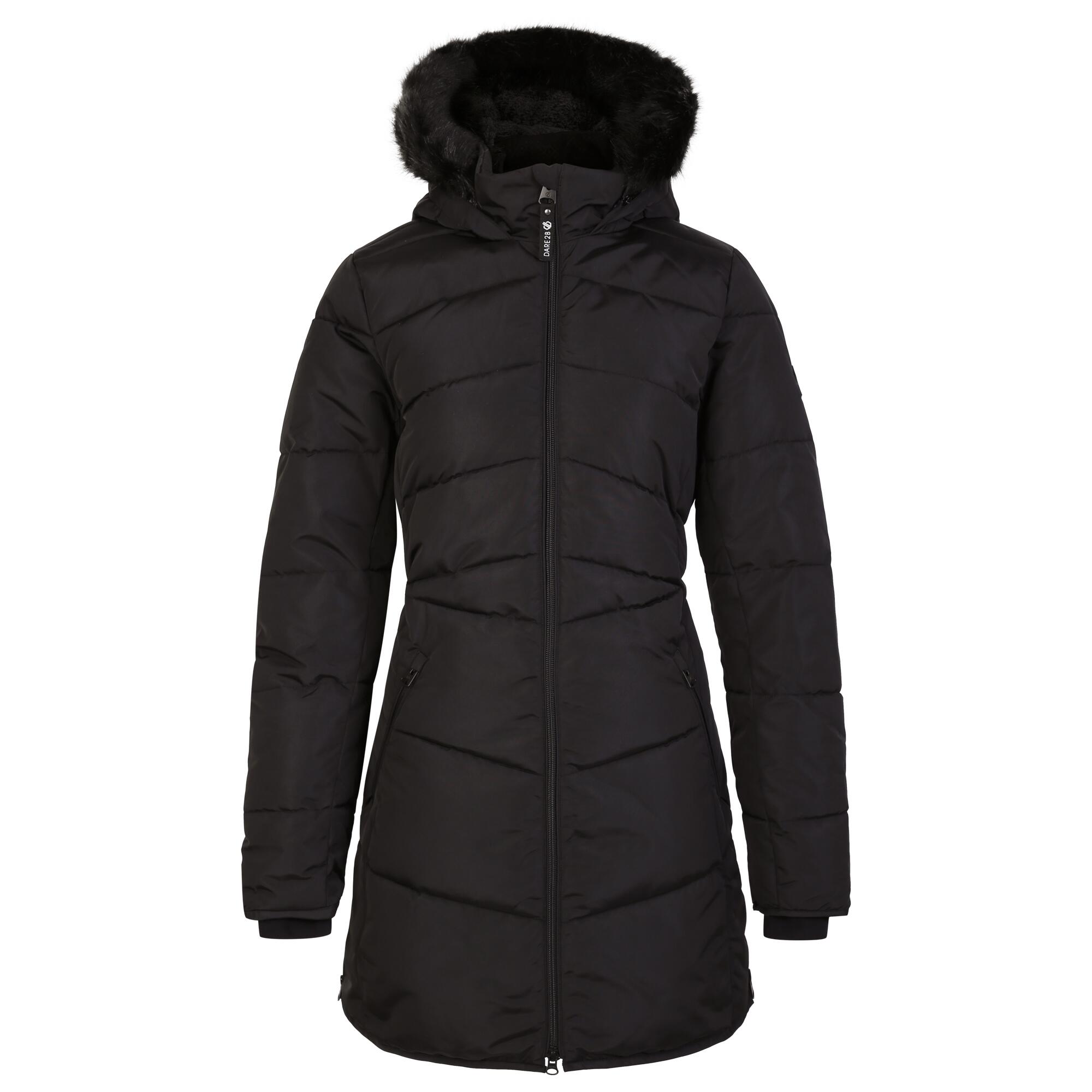 Womens/Ladies Striking III Long Length Padded Jacket (Black/Black) 1/4