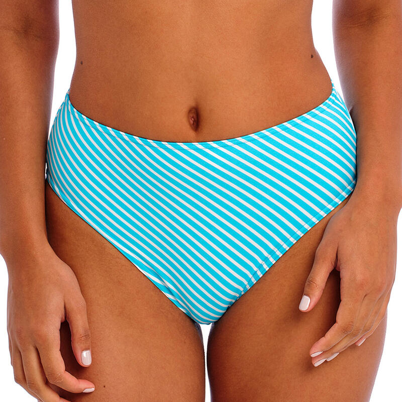 Braguita de bikini de cintura alta con raya Jewel Cove