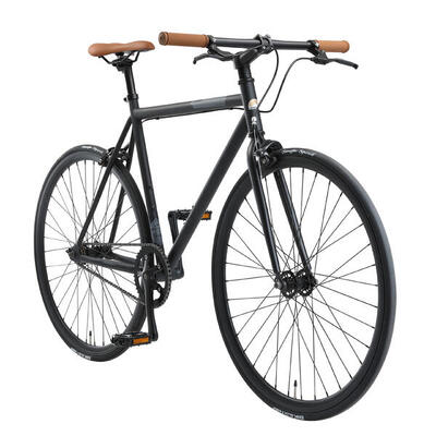 Bikestar singlespeed 28 inch retro wielrenfiets. zwart / grijs