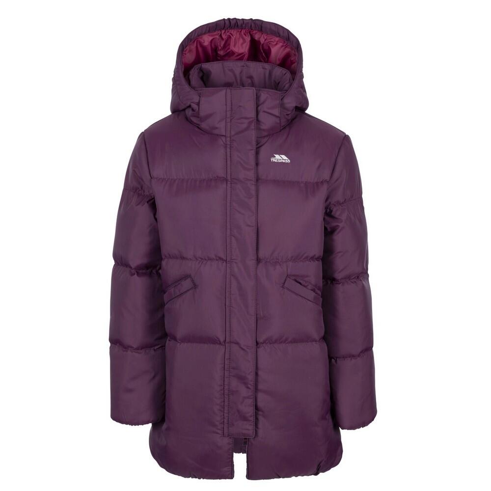 Girls' AILIE quilted jacket (Dark purple)