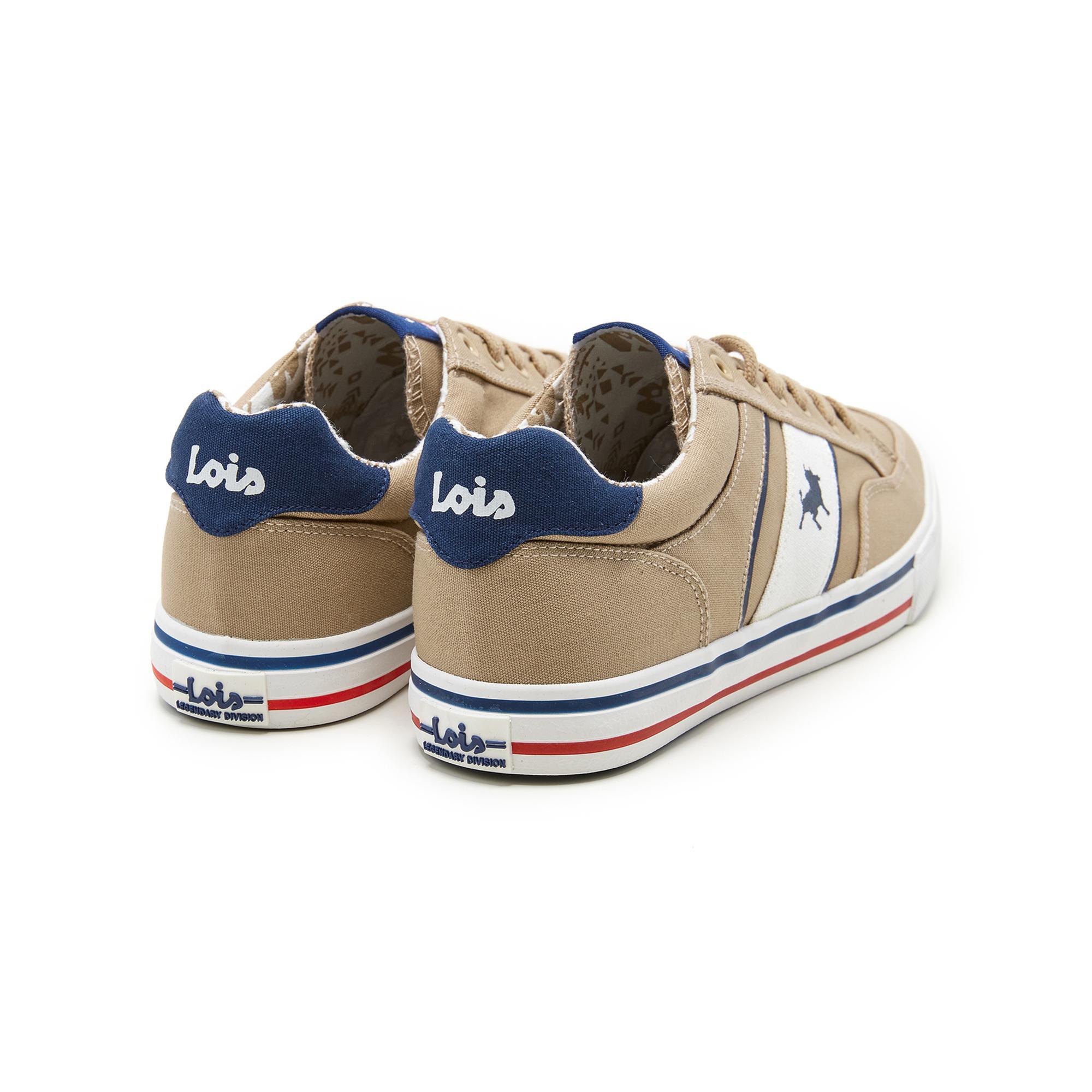 Zapatillas Deportivas Caminar Hombre Lois 61278 Beige con Cordones 3/5
