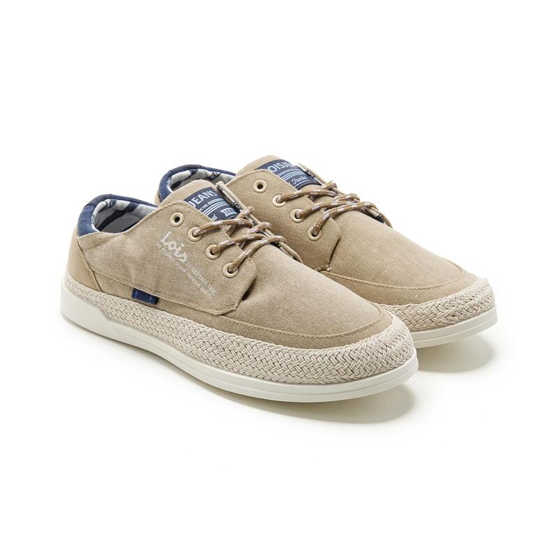 Zapatillas Deportivas Caminar Hombre Lois 61286 Beige con Cordones