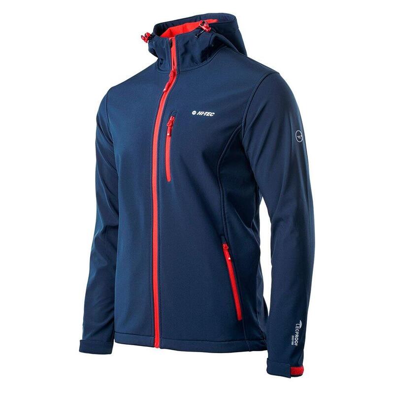 Veste softshell CAEN Homme (Bleu marine / Orange rouge)