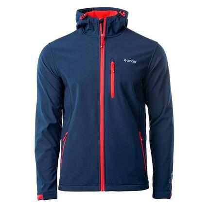 Veste Softshell CAEN Homme (Bleu Marine / Orange Rouge)