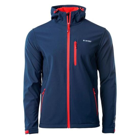 Veste Softshell CAEN Homme (Bleu Marine / Orange Rouge)