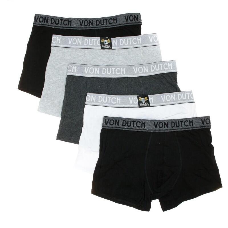 Pack 5 Boxers noir/gris/blanc Von dutch Original