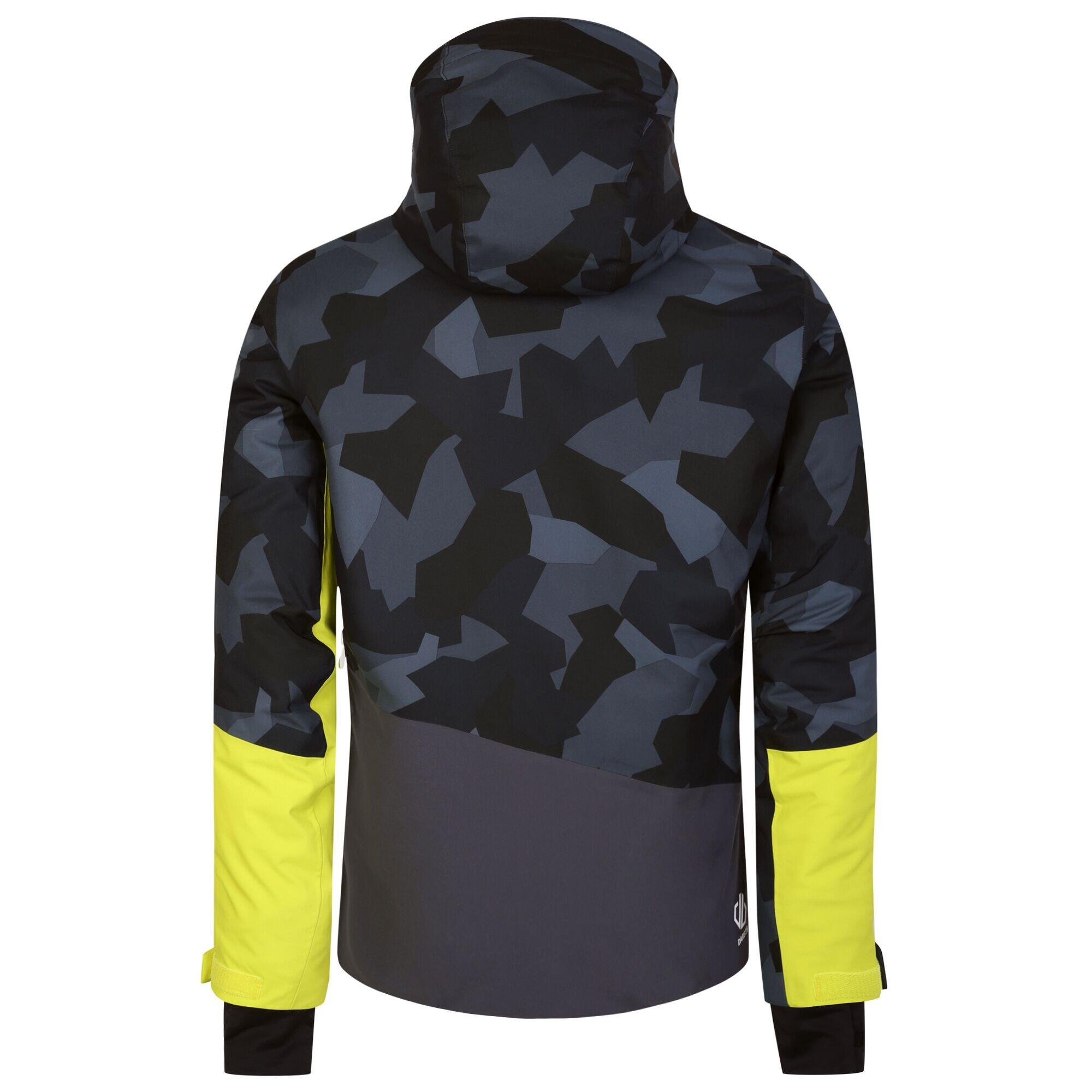 Mens Baseplate Geometric Ski Jacket (Neon Spring/Black) 2/5