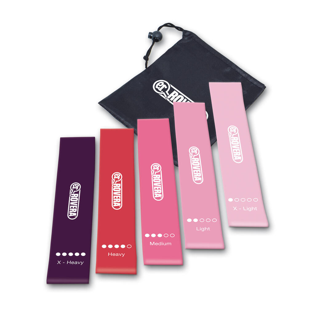 Resistance Band Set – 5 Latex Elastic Bands – Strength & Mobility