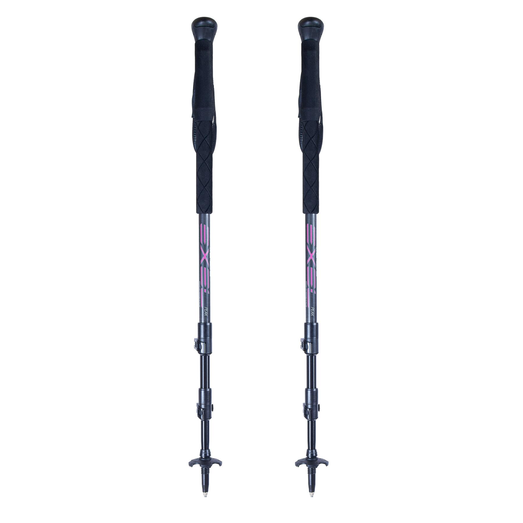 Exel - Bâtons De Randonnée Peak Carbon 100 Pink - Bâton De Randonnée - Gris|rose - Taille Unique - Decathlon