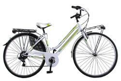 Vélo de ville MOVING 28" femme Bleu clair cadre acier 6 vitesses
