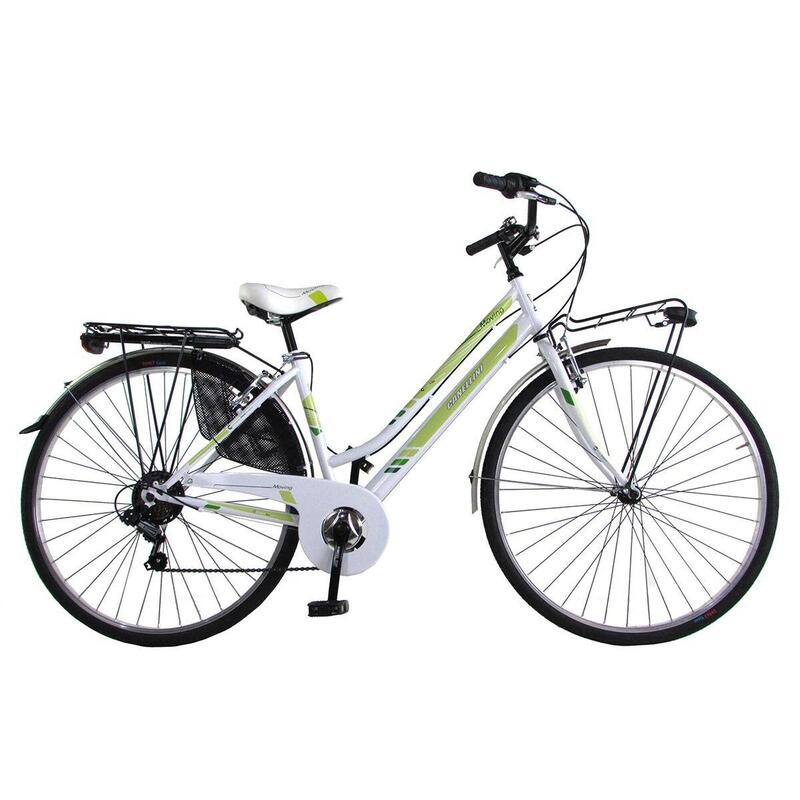 Vélo de ville Moving  28" femme - Blanc/Vert