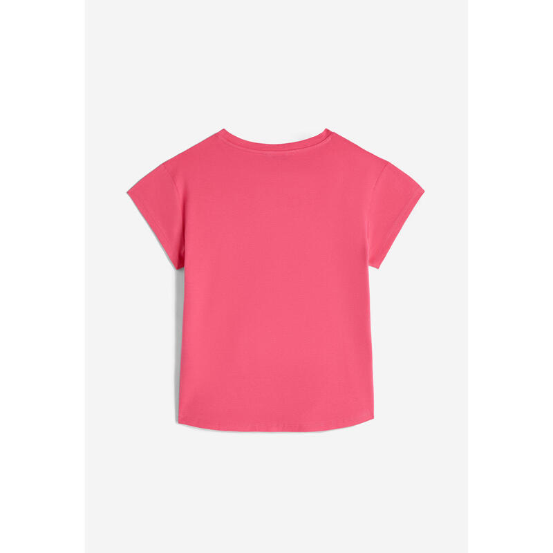 T-shirt pour femmes en jersey avec petit logo satiné