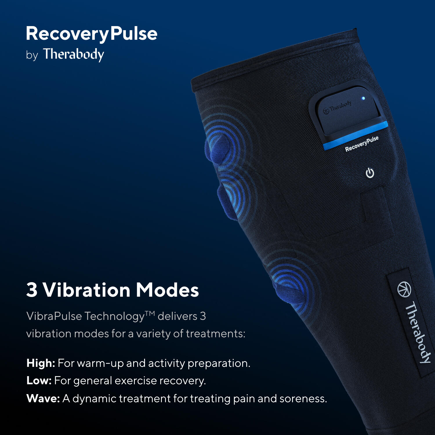 Manga de pressoterapia para a barriga da perna "RecoveryPulse" da Therabody 3/6