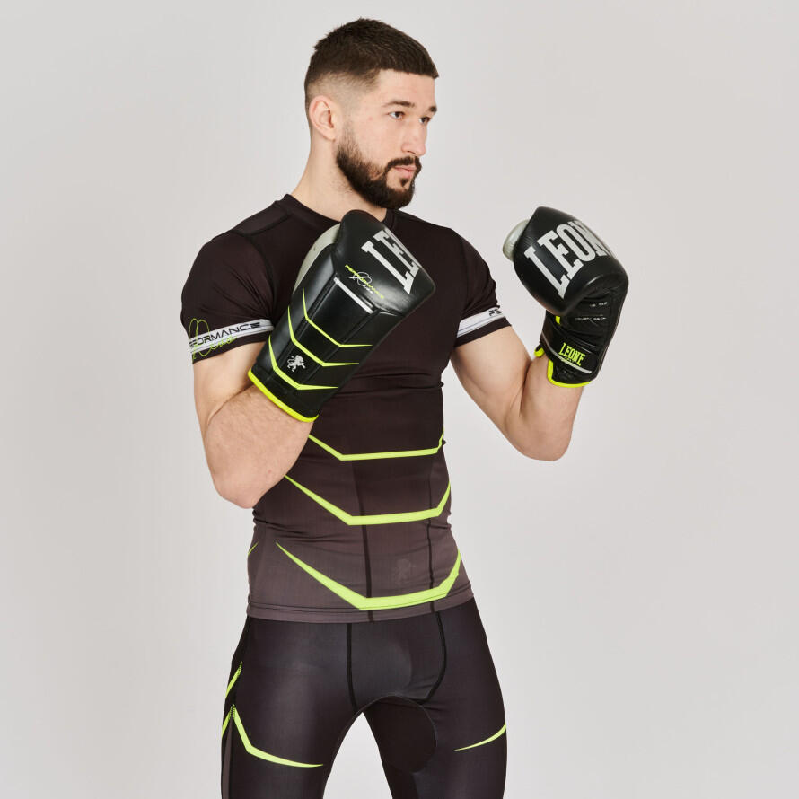 Leone1947 REVO FLUO Luvas de boxe pretas 16OZ 5/7