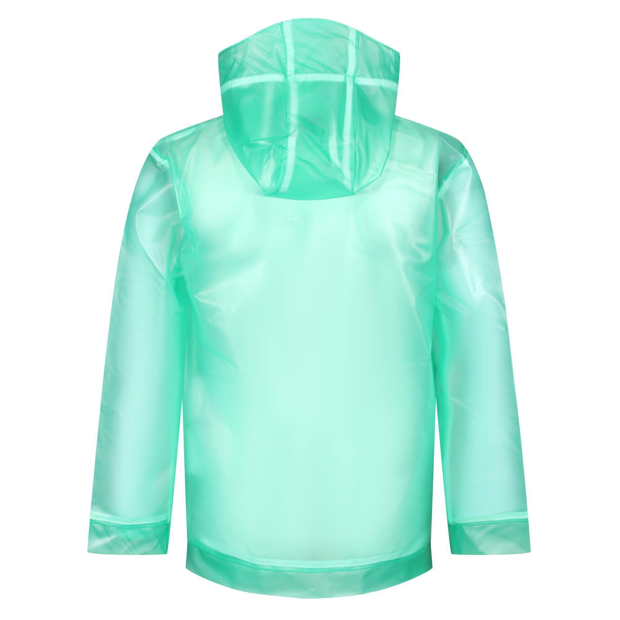 Childrens/Kids Hallow Transparent Hooded Waterproof Jacket (Ice Green) 2/5