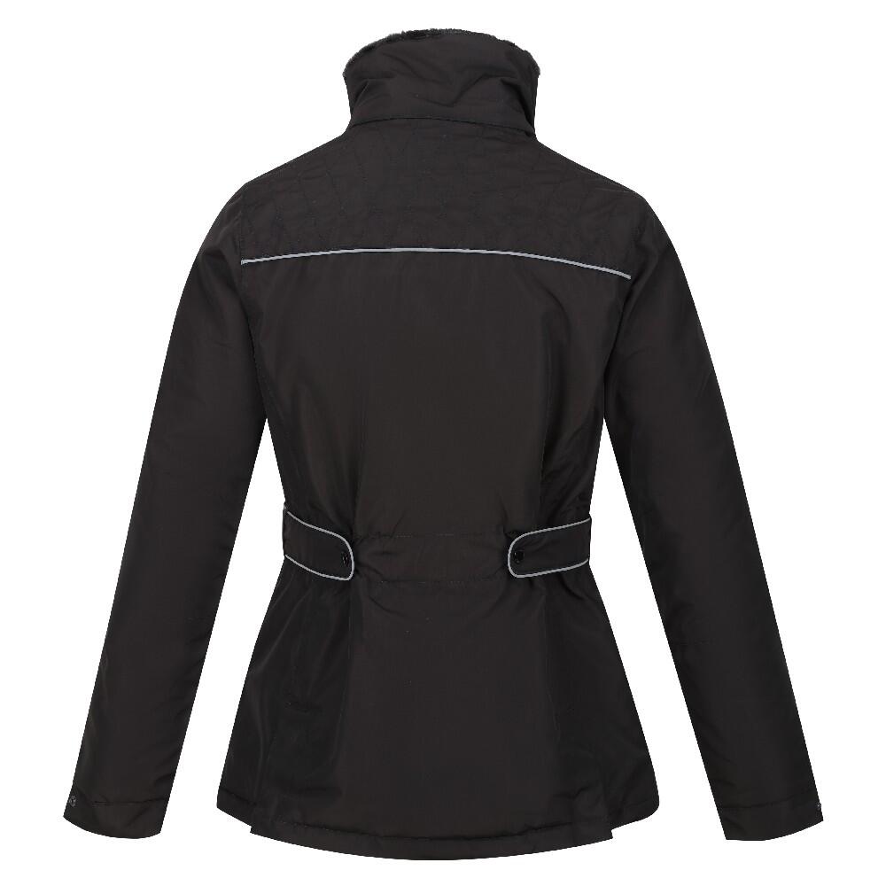 Womens/Ladies Linnette Waterproof Padded Jacket (Black High Shine) 2/5
