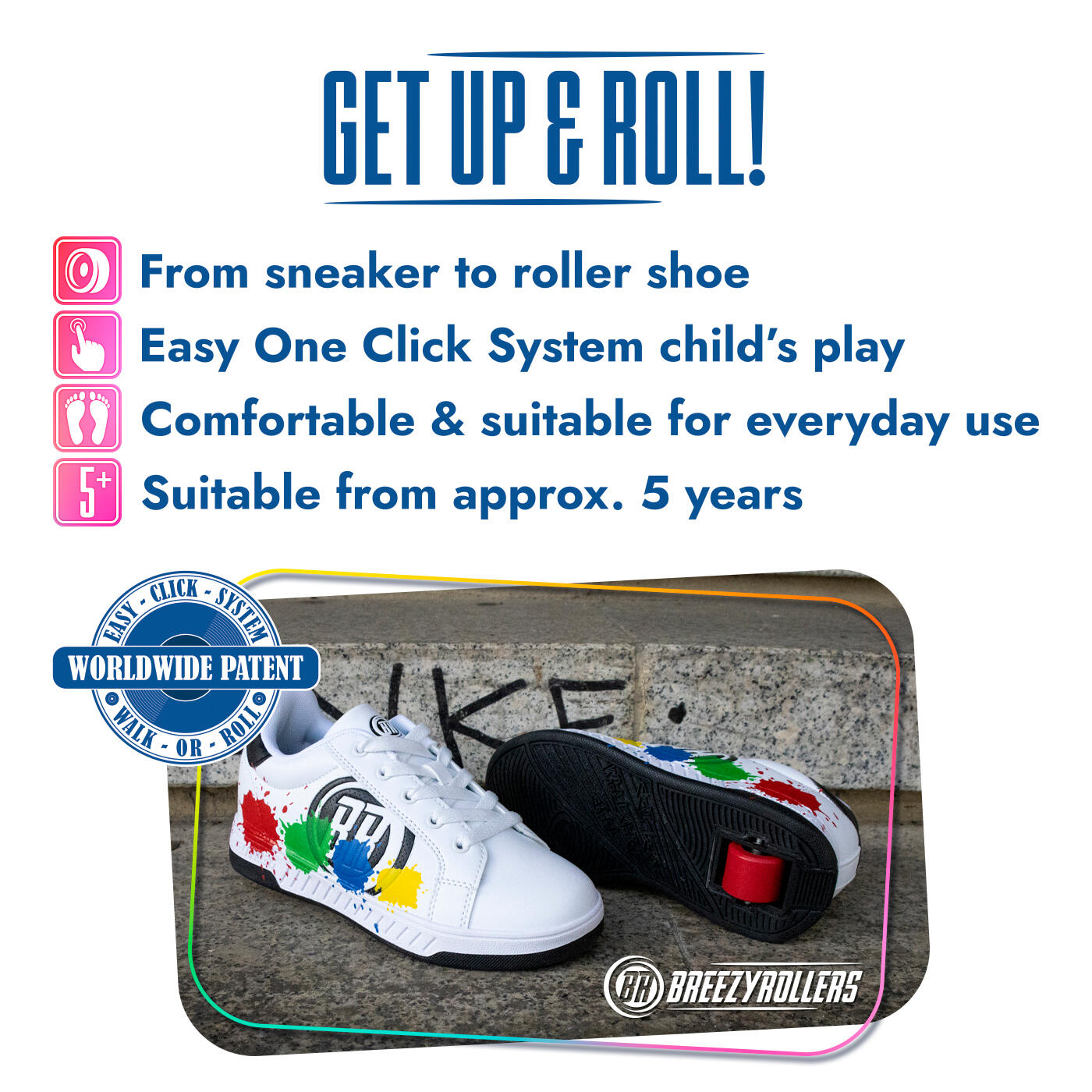 Schuhe mit Rollen BREEZY ROLLERS 2180370 unisex white/black 2/7
