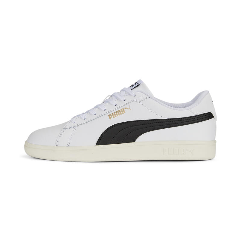 Tenisky Smash 3.0 L pro dospělé PUMA White Black Gold Frosted Ivory beige