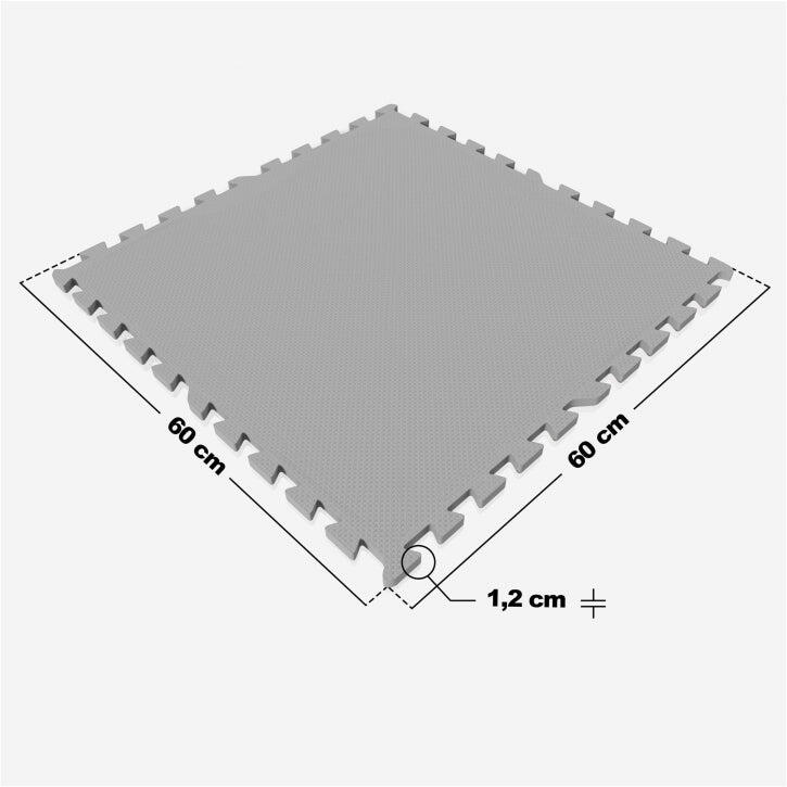 Vloermatten - Beschermingsmatten - 16 stuks -  Totaal 5,76 m2 - Grijs -