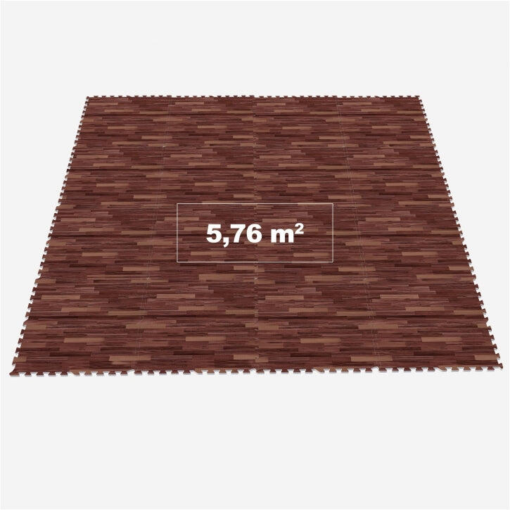 Vloermatten - Beschermingsmatten - 16 stuks -  Totaal 5,76 m2 - Donker houtlook