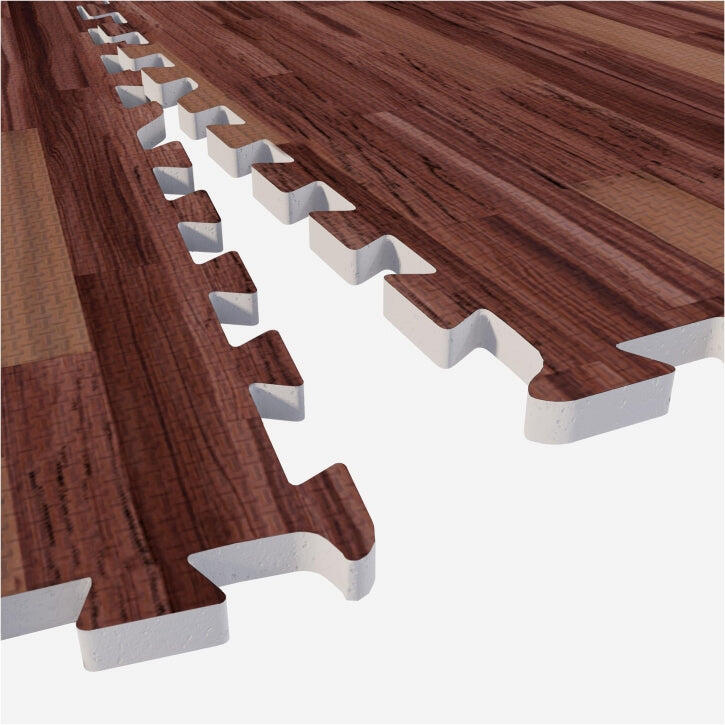 Vloermatten - Beschermingsmatten - 16 stuks -  Totaal 5,76 m2 - Donker houtlook