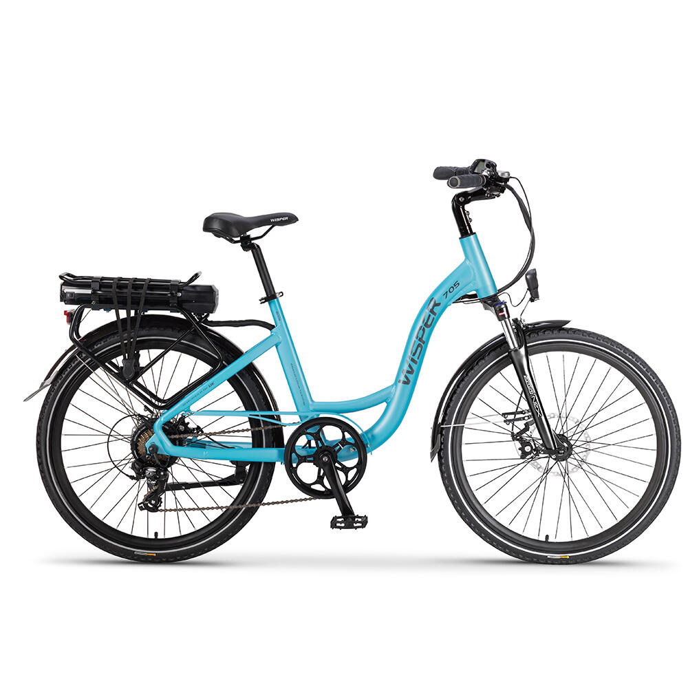 WISPER Wisper 705 SE Step-Through Electric Bike 2020, 26" Wheel, 575Wh - Blue