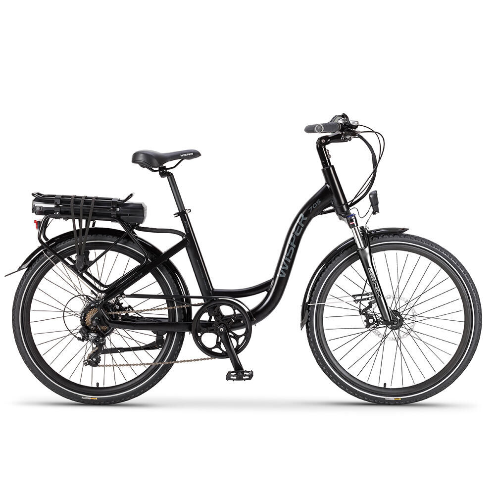 WISPER Wisper 705 Torque Step-Through Electric Bike 2020, 26" Wheel, 575Wh - Black