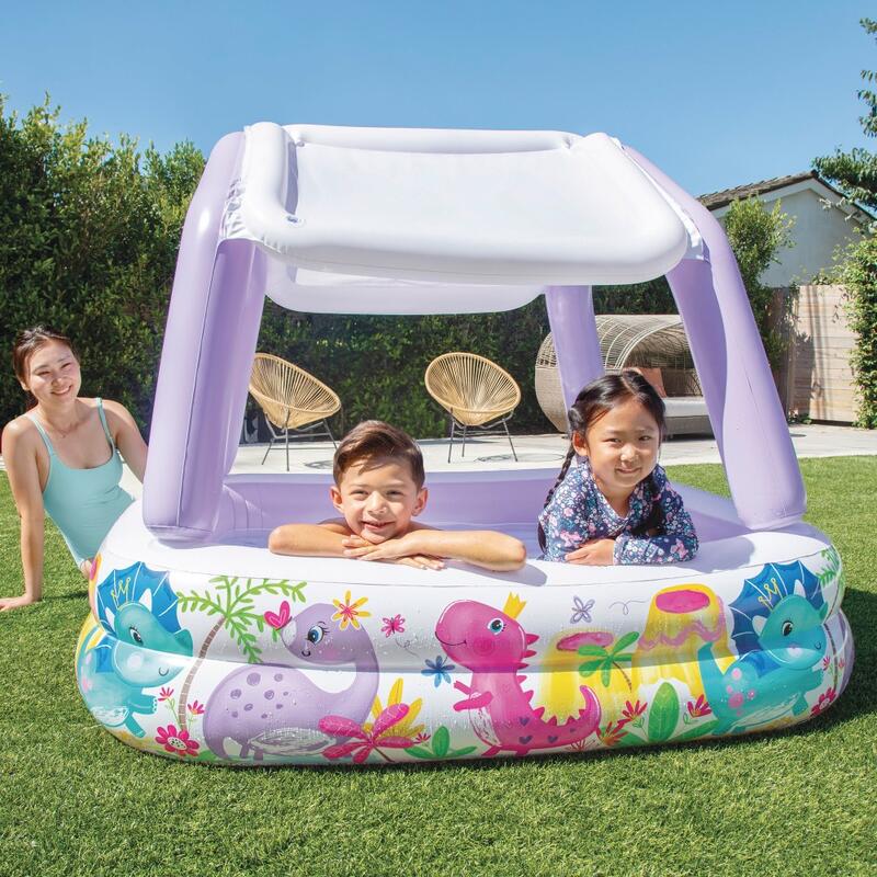 Piscina infantil inflável INTEX com toldo removível - 157x157x122 cm - 295 l