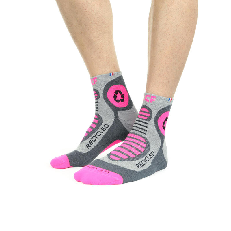 CHAUSSETTES RUNNING RENFORCEES AUX MALEOLES EN MATIERES RECYCLEES - RUN RECYCLED