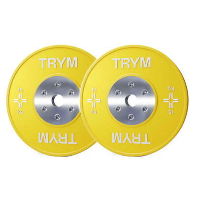 Trym bumperplate set - bundel - 30 kg - 2 x 15 kg - halterschijven - 50 mm
