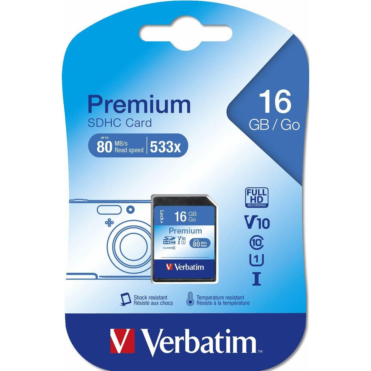 Cartão de memória sd premium sdhc c10/u1 16 gb