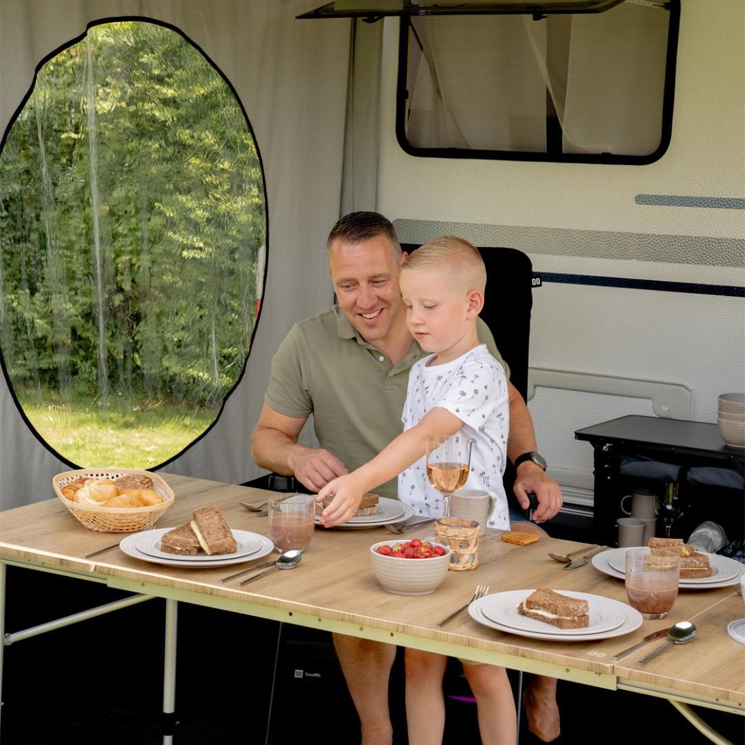 Sorrento extended brown 80/110/140 - Folding camping table 2/6