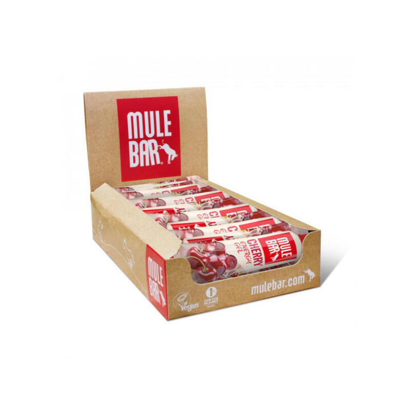 Boite de 24 gels énergétiques vegan avec bouchon refermable 37g : Cerise
