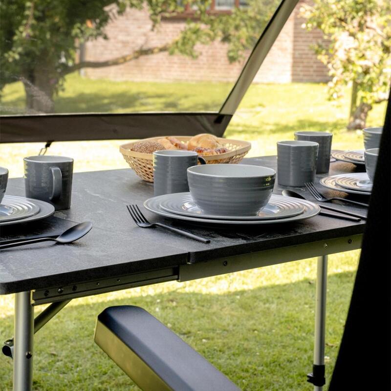 Travellife Sorrento tafel uitschuifbaar honeycomb dark grey 80/110/140