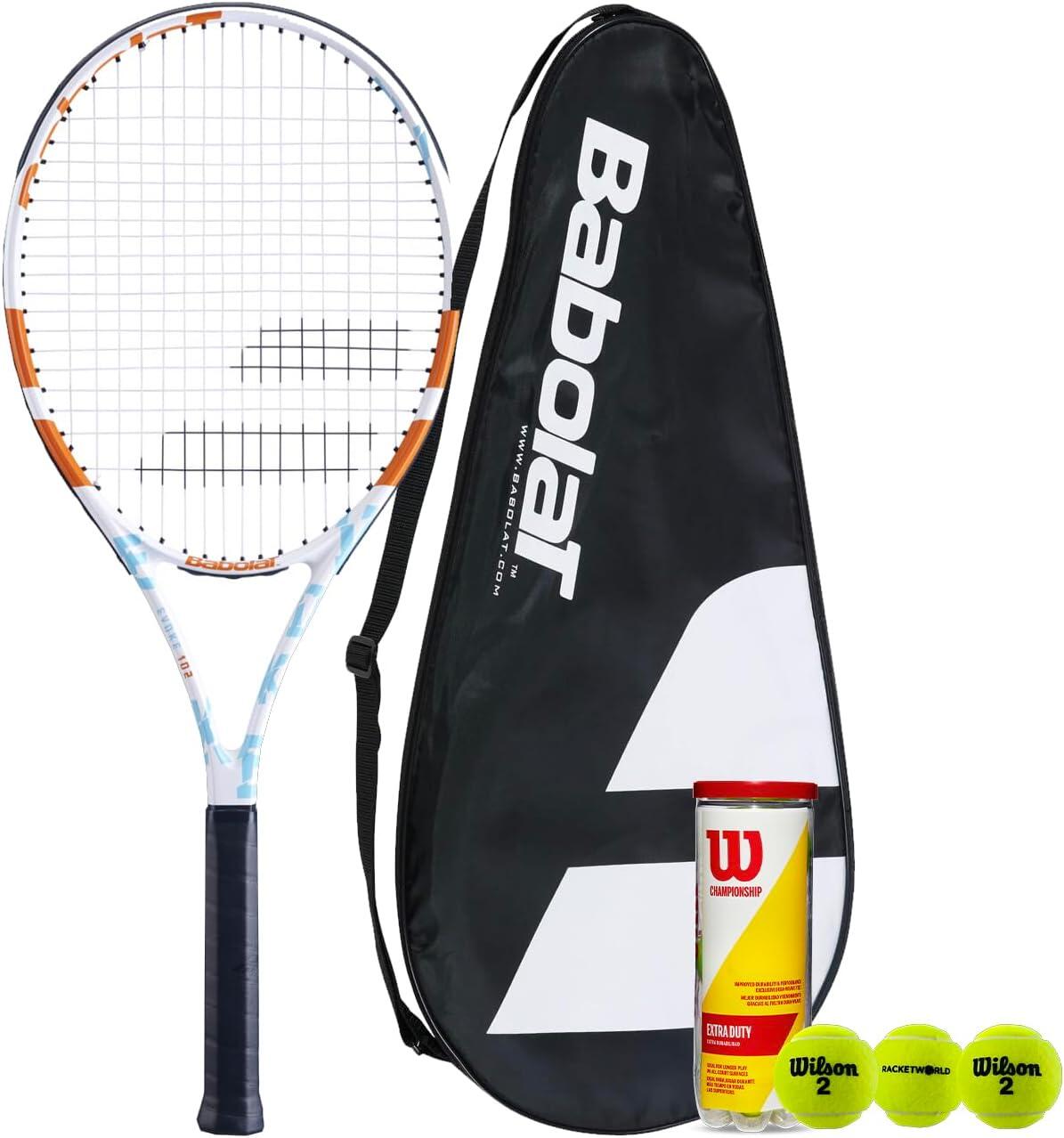 Babolat Evoke 102 Tennis Racket, Cover & 3 Tennis Balls 1/3