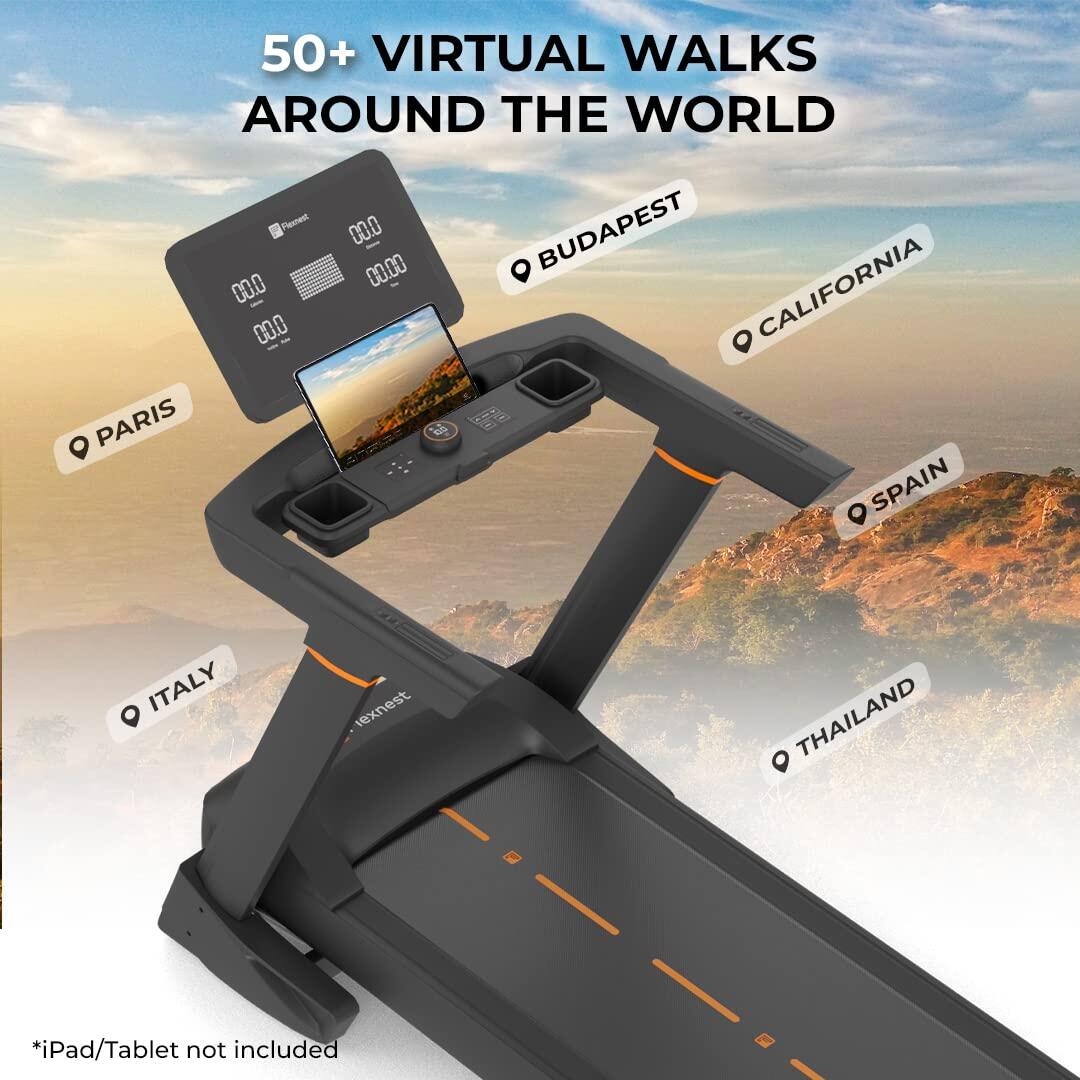 Flexnest Flextread Plus Treadmill Incline Mode Running Pad for Cardio with in-Built Bluetooth Speaker Black