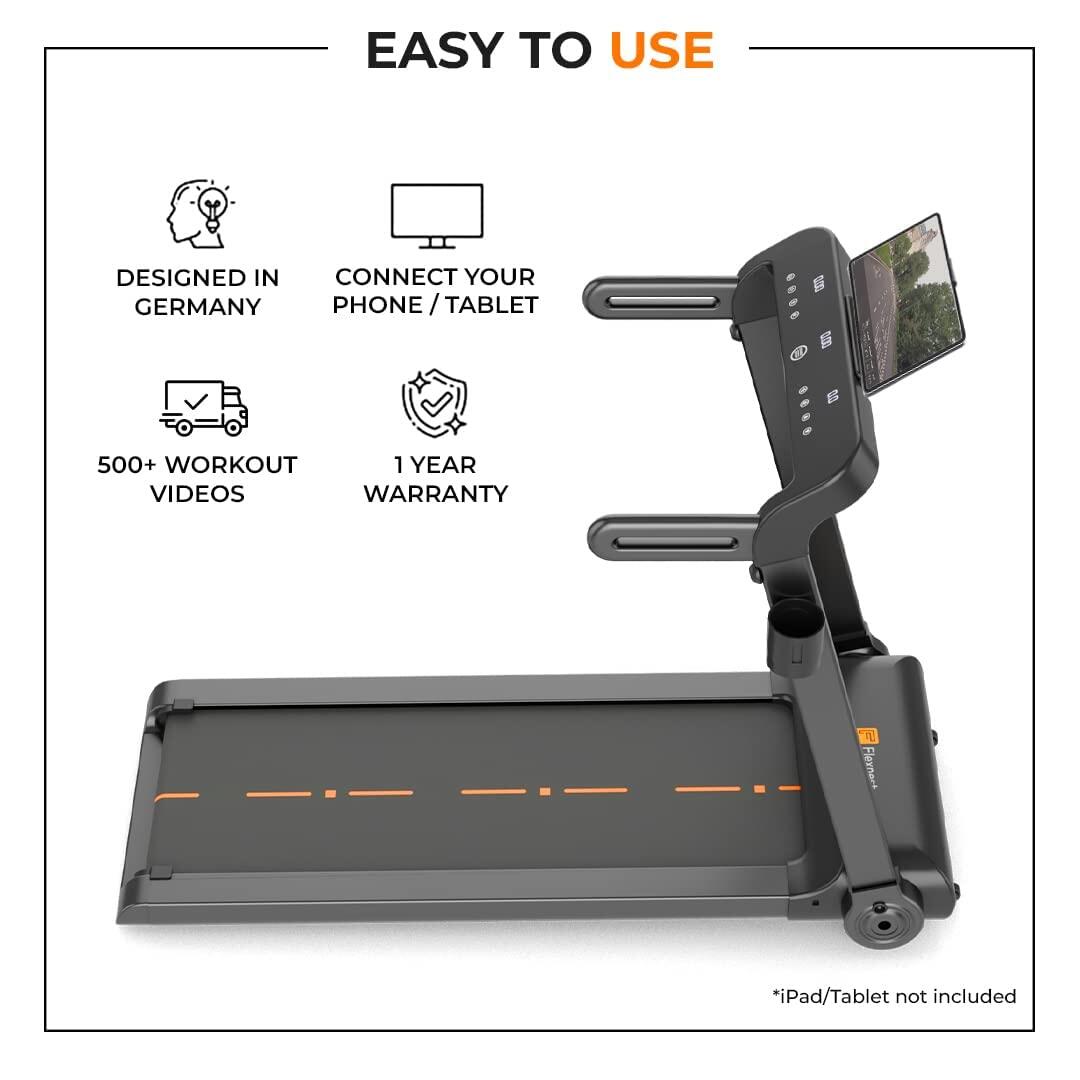 Flexnest Flextread 5HP Peak Treadmill Running Pad for Cardio with in-Built Bluetooth Speaker  Black
