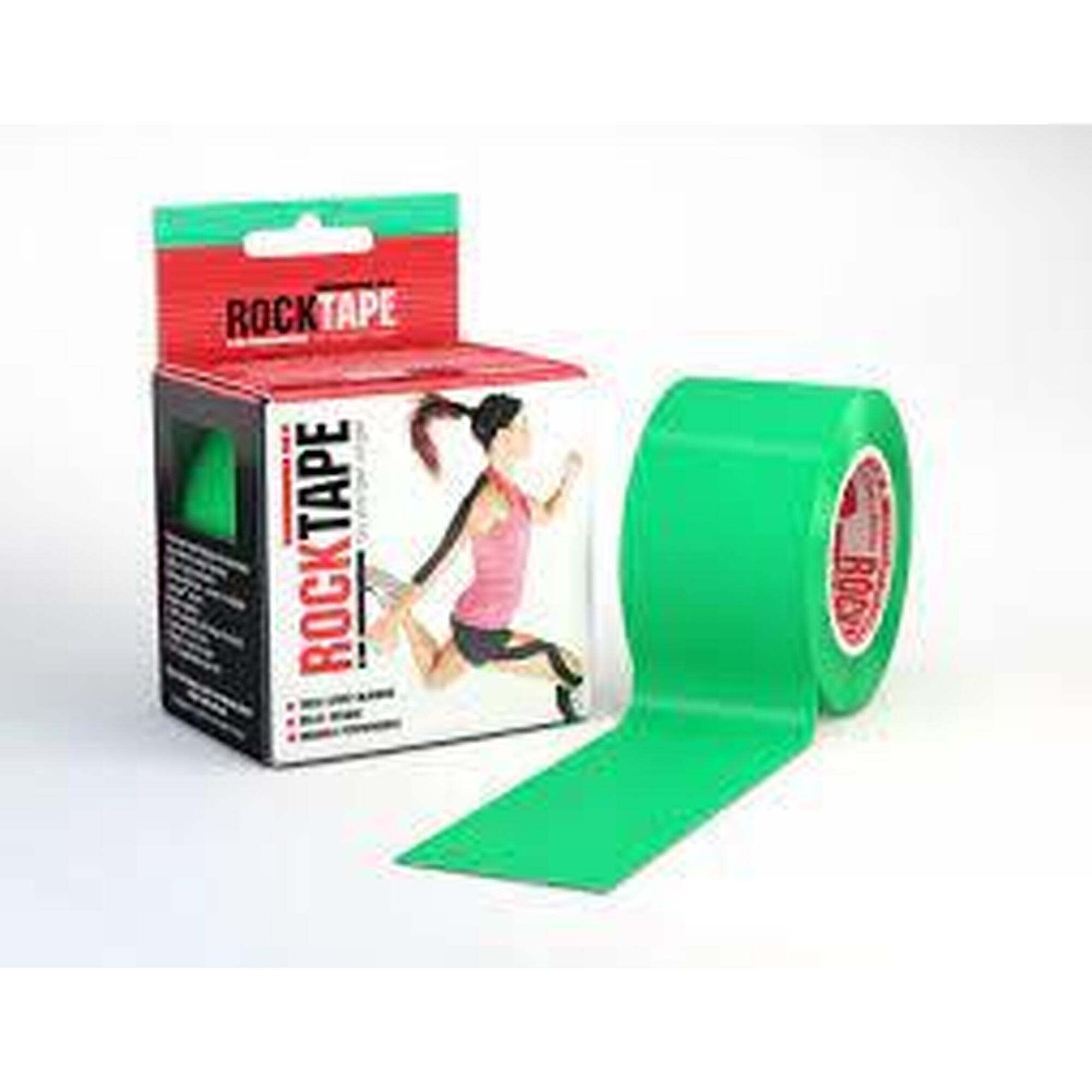 Rocktape - Bande De Kinésiologie Rocktape (5cm X 5m) Pour Athlètes - Beige - Bande De Kinésiologie - Vert - 5 M - Decathlon