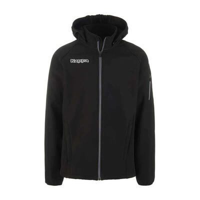 Zwarte softshell jas kappa valas voor volwassenen