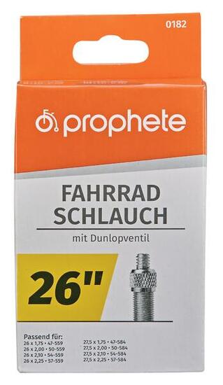 Camera d'aria per bicicletta 26 pollici x 1.75 - 2.125 valvola Dunlop